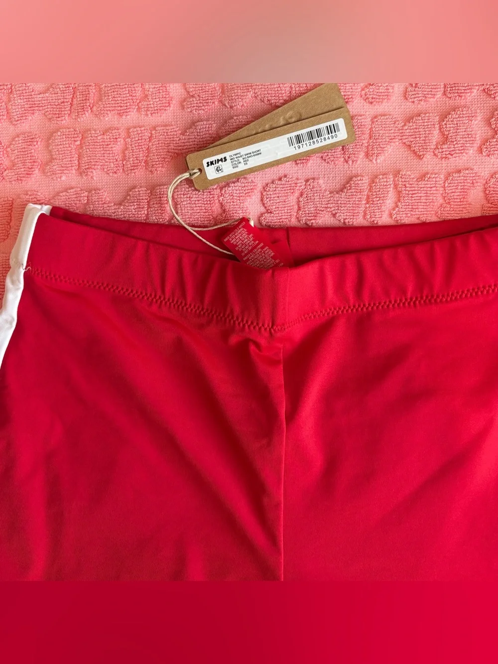 🇺🇸 SKIMS Olympic Mid Waist Swim Short | Red | XS | NWT 🏷️